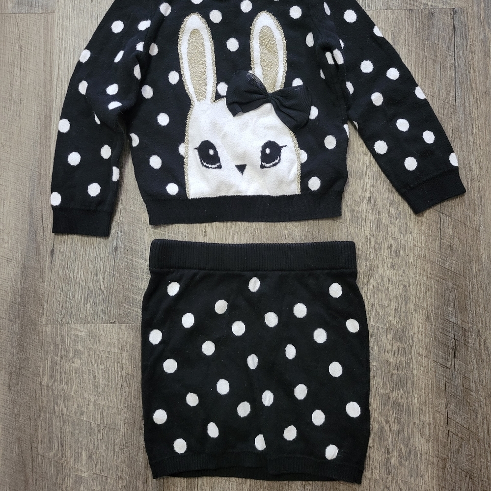 H&M girl 2pc outfit sweatshirt and skirt 2-4y